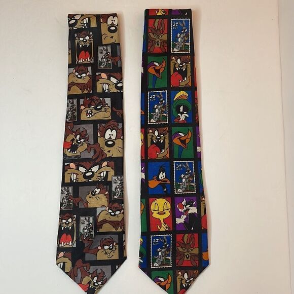 WARNER BROS. Vintage 1997 Looney Tunes Taz Stamp Collection Neckties - Picture 3 of 13